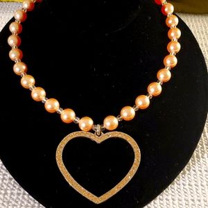 Sisi Amber Heart Shaped Necklace
